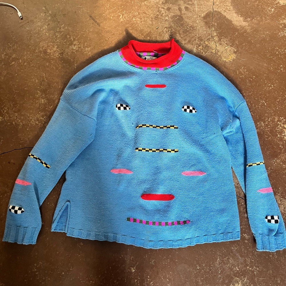 ALL Knitwear Annie Larson mock neck turtlenecks sweater blue